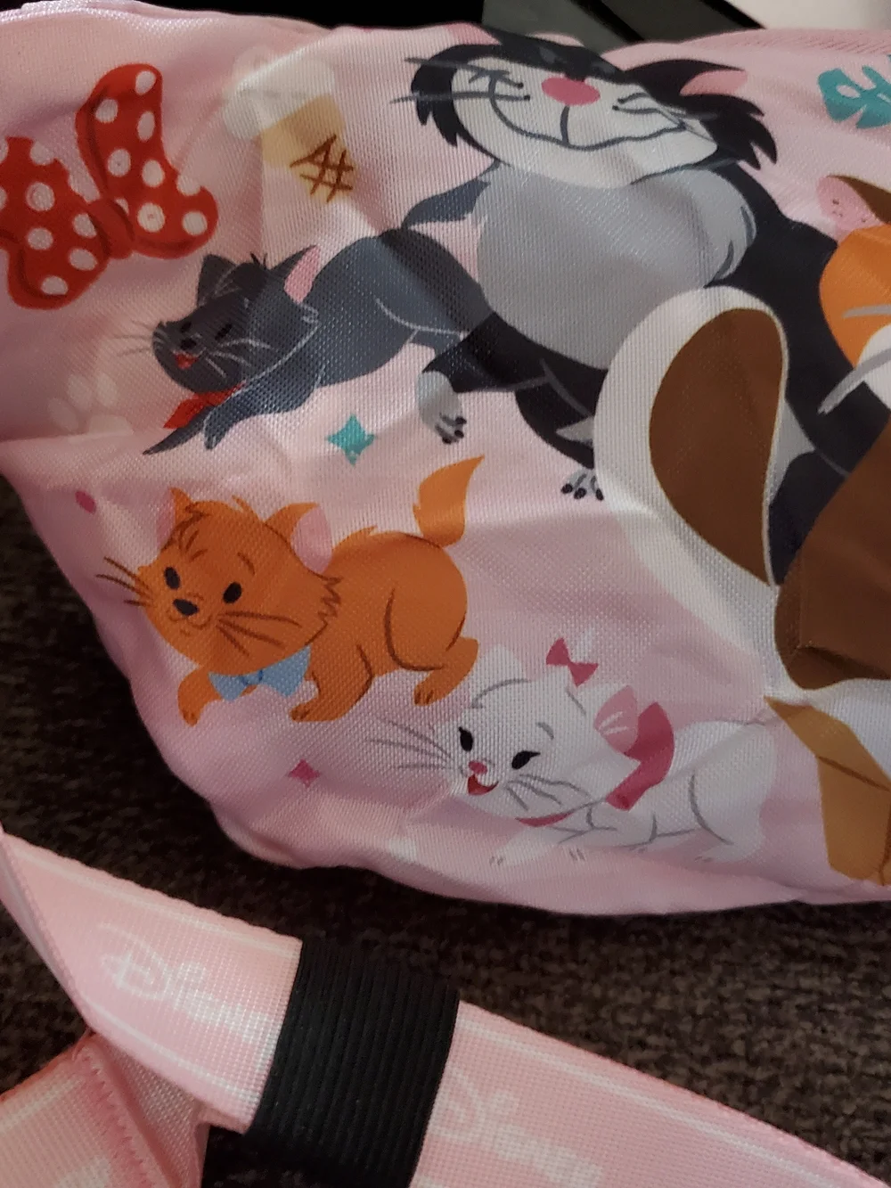 Disney Pink 'My Cat' Convertable Waist/crossbody Bag with Playful Graphics